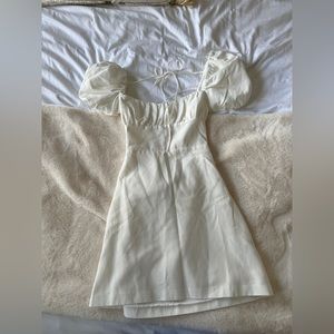 Zara White Open Back Mini Dress